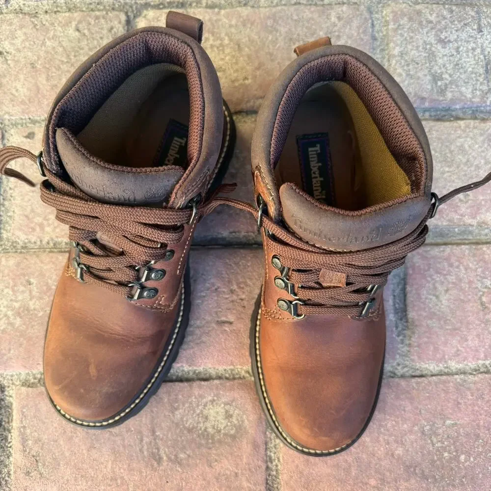 Timberland Brown Leather Lace Up Ankle Work Boots Men's Size 6.5
